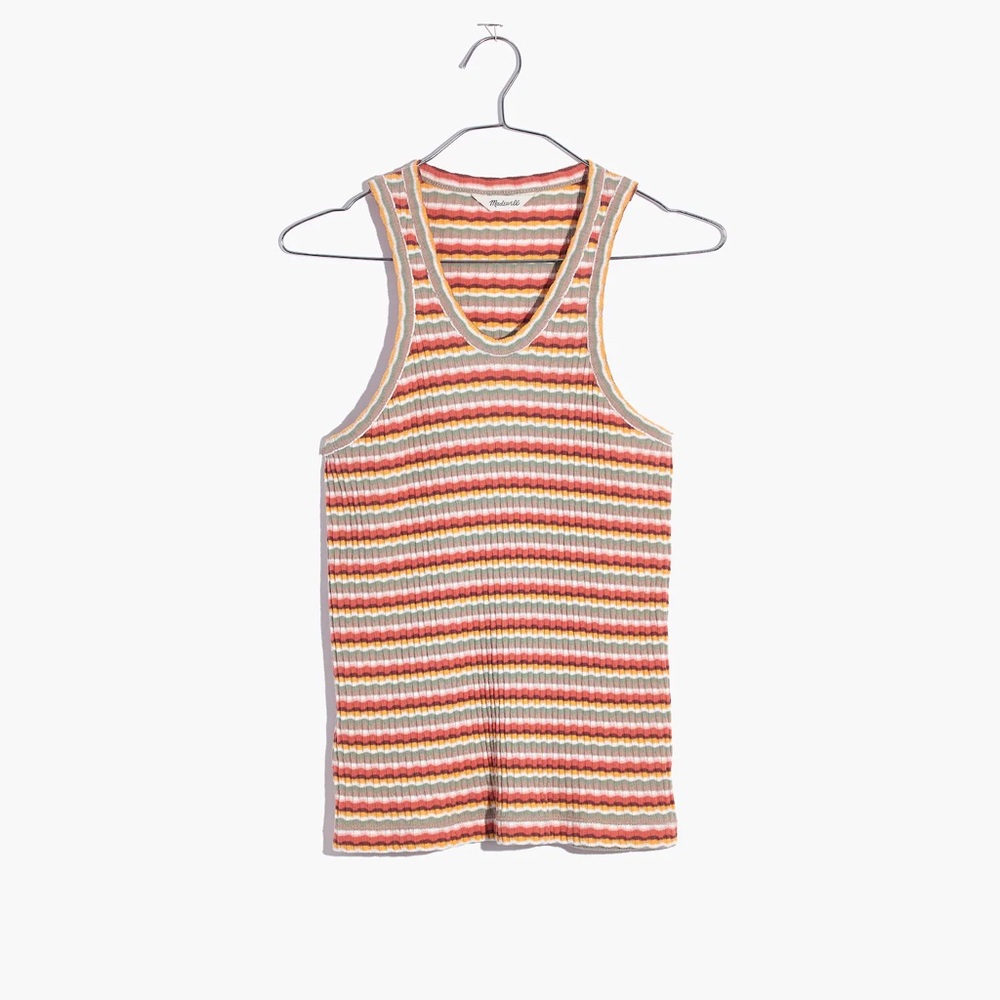 Madewell Striped Multicolor Ribbed Tank Top